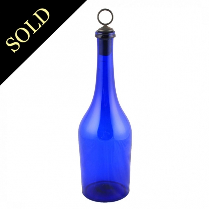 Regency Bristol Blue Glass Decanter